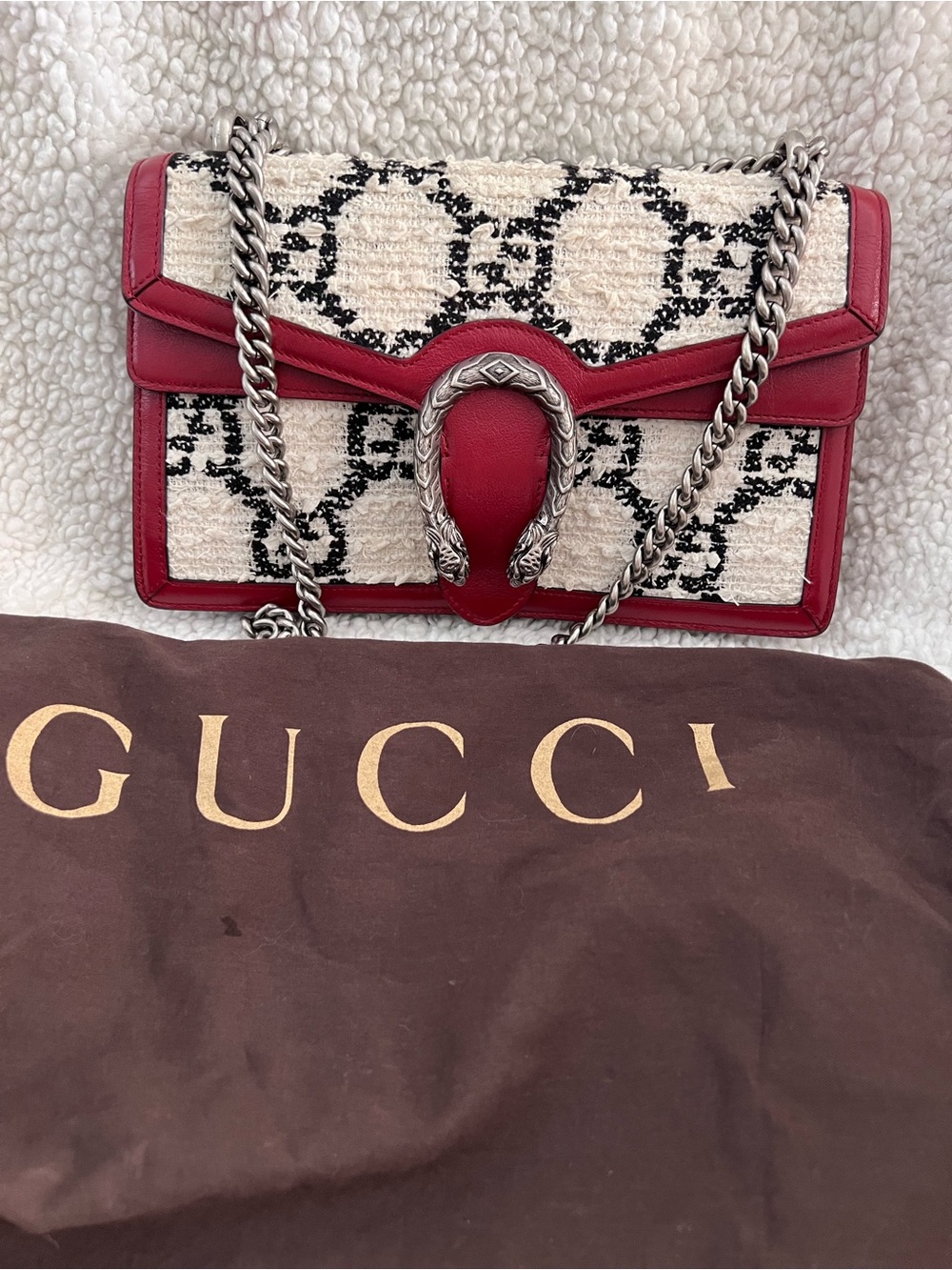 Gucci Dionysus Small Shoulder Bag w/ White and Black Tweed Monogram SHW - Picture 17 of 17